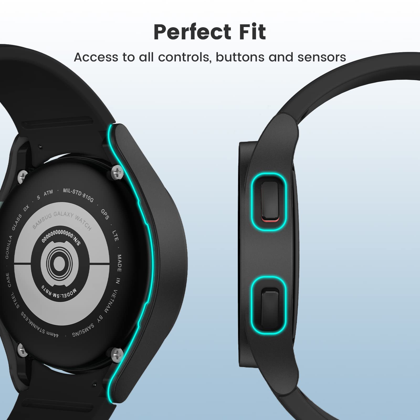 Verilux Black PC Hard Full Protection Matte Cover Case for Samsung Galaxy Watch 4,44mm Screen Guard Case,Accessories,Screen Protector & Scratch-Resistant Verilux Black PC Hard Full Protection Matte Cover Case for Samsung Galaxy Watch 4,44mm Screen Guard Case,Accessories,Screen Protector & Scratch-Resistant